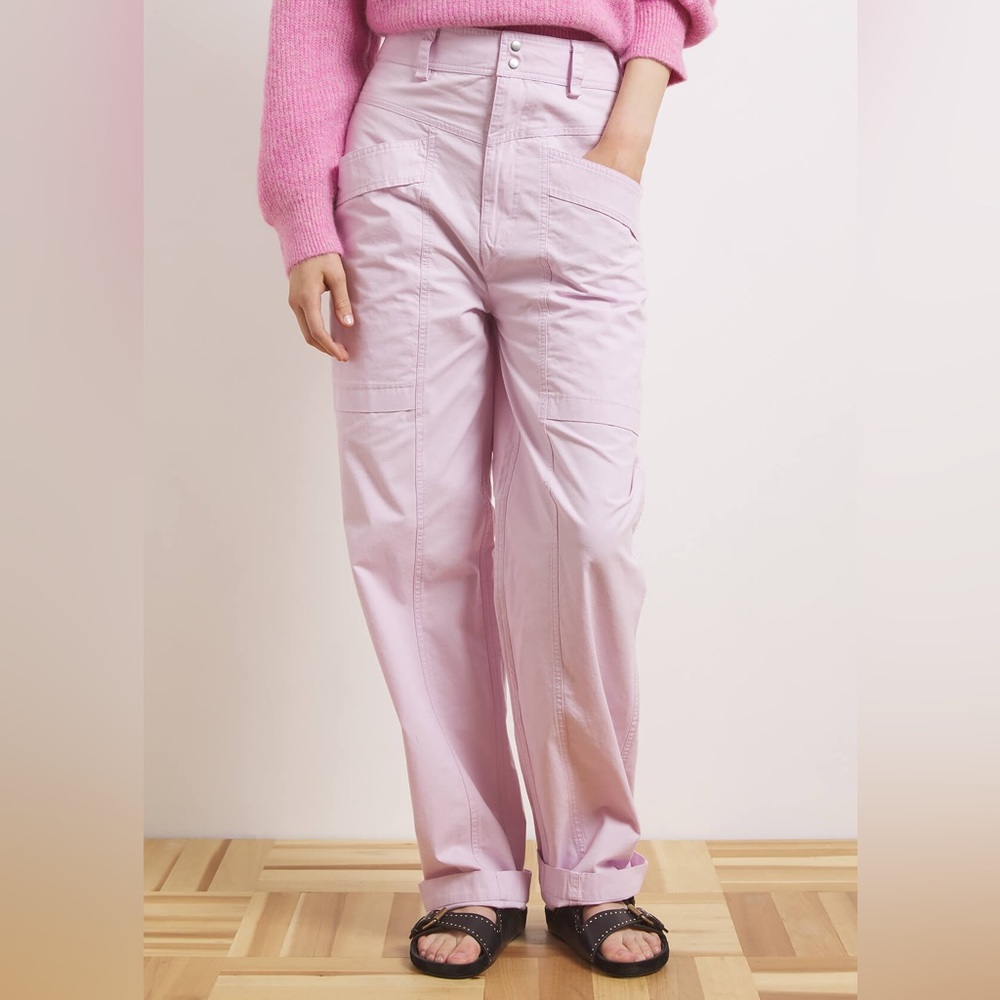 Isabel Marant Étoile Ruby Patch Pocket Straight Leg Pants - Picture 5 of 16